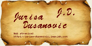 Juriša Dušanović vizit kartica